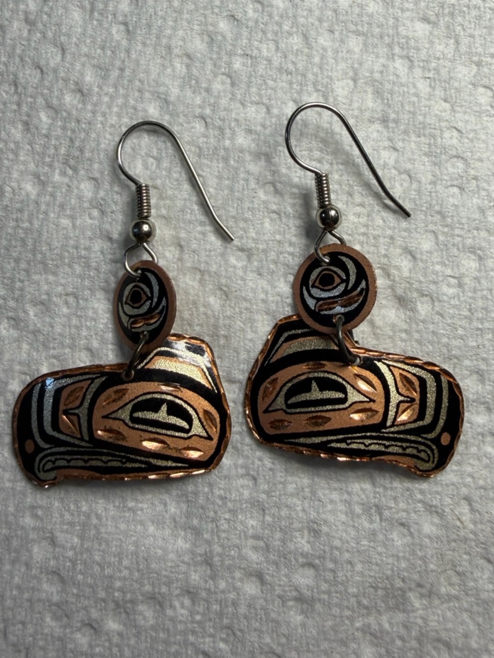 Copper Reflections Dangle Native Eagle Earrings Art Spirituality Handmade Jewels